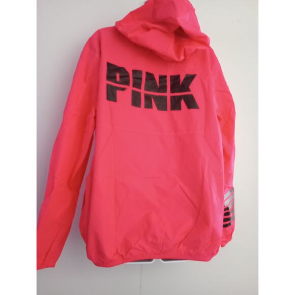 Victoria’s Secret PINK Hooded Windbreaker Jacket Medium • 1/4 Zip Casual Pink - Picture 4 of 6